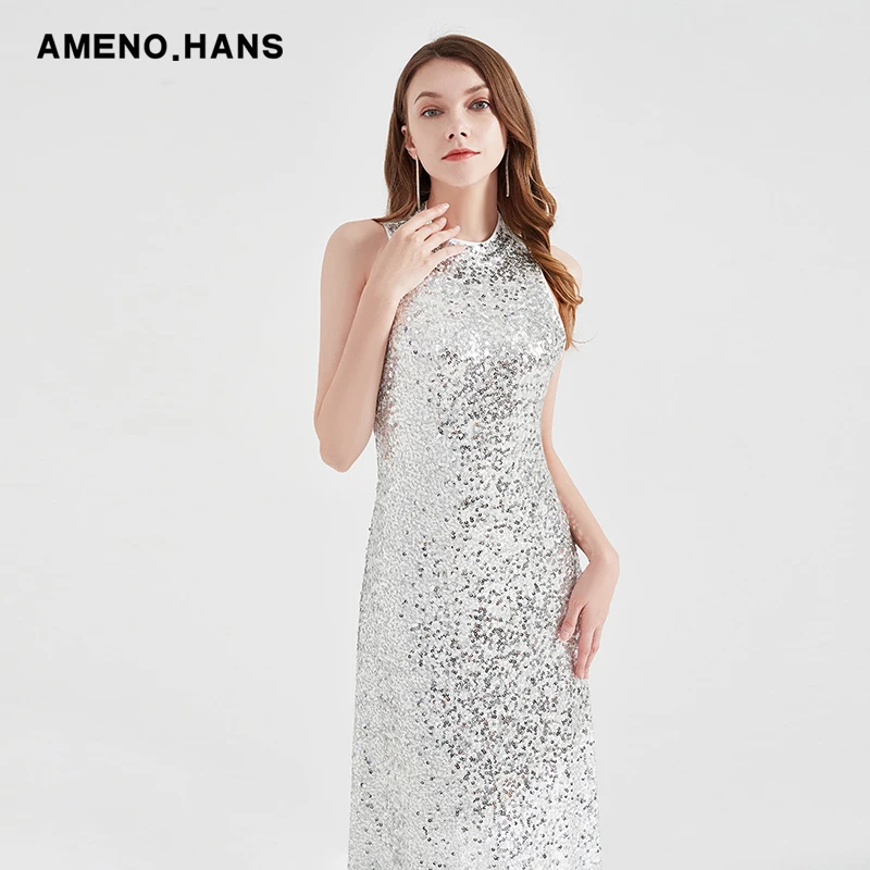 2022 New Arrivals Sparkly Dress Women Birthday Celebrate Brand Evening Dress