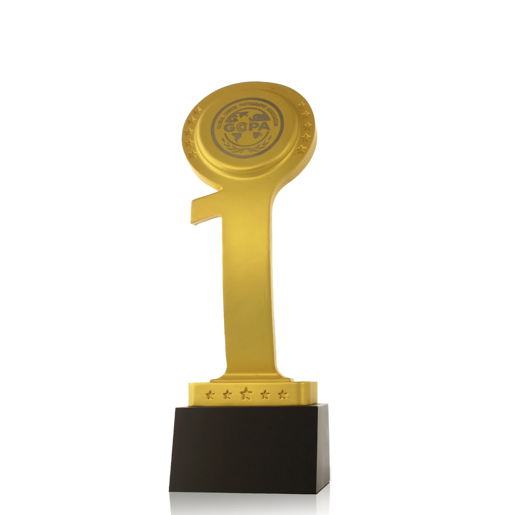 Персонализированные пятизвездочные круглые таблички Золотая концепция сувенирный трофей награда