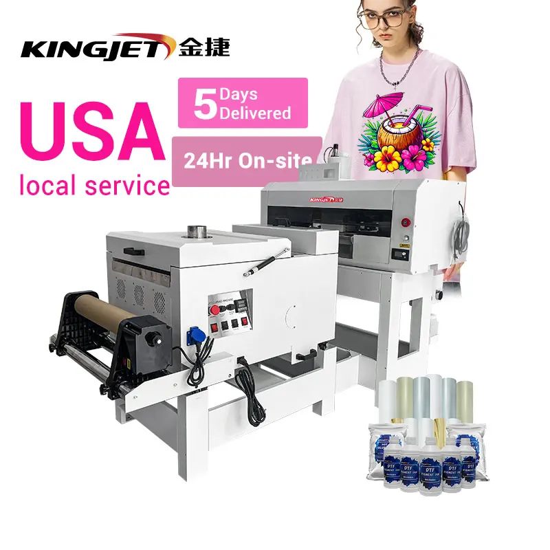Kingjet L1800 small pet film t-shirt textile printing machine a3 DTF Impresora printer dtf printer with roller