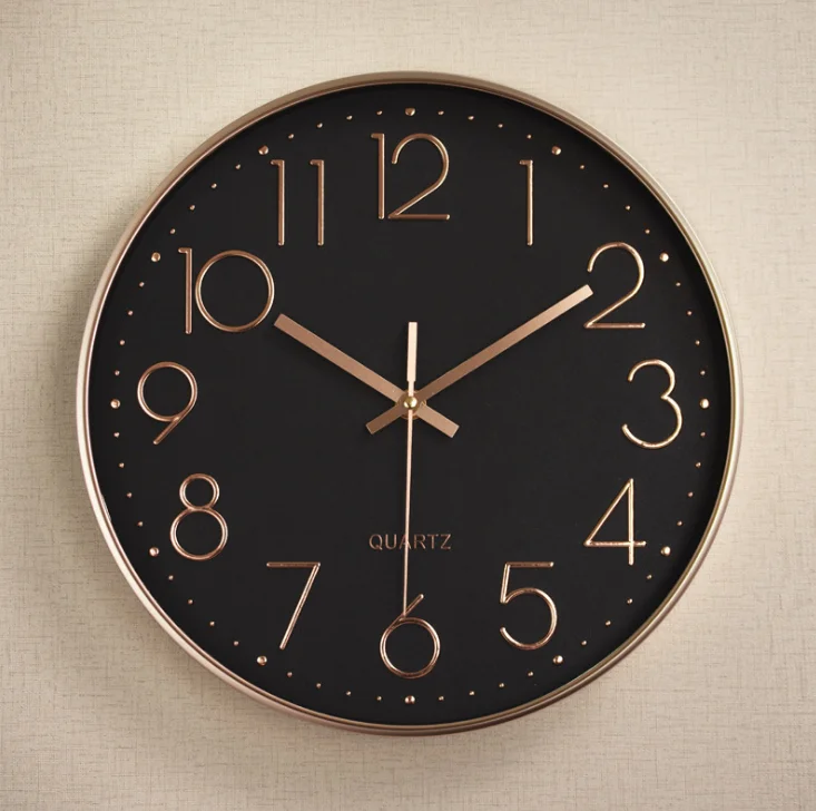 Modern Design Round Living Room 16 Inches Quartz Slient Wall Mounted Digital Clocks