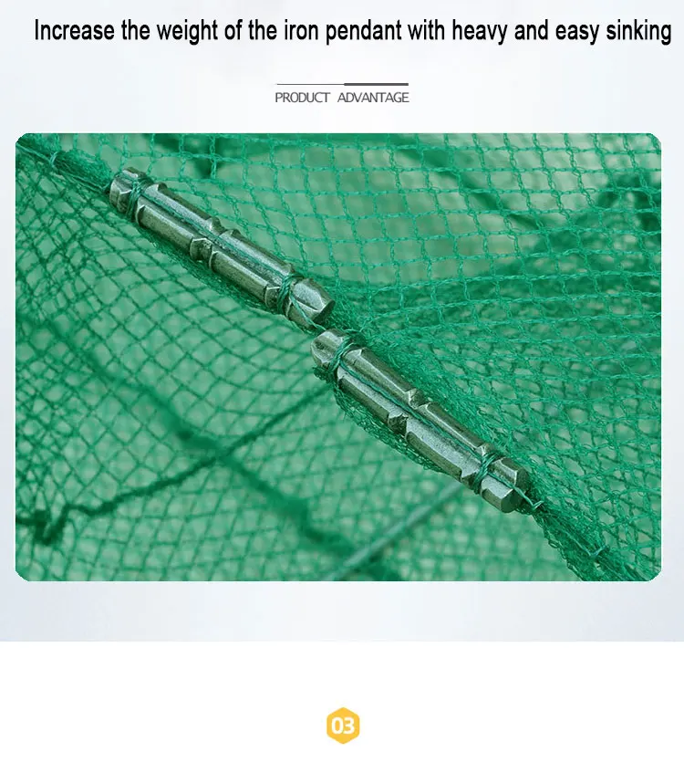 HDPE Long Fishing Trap Crab Shrimp Lobster Creel with an Zipper Opening Plastic Coated Wire Fishing Cage