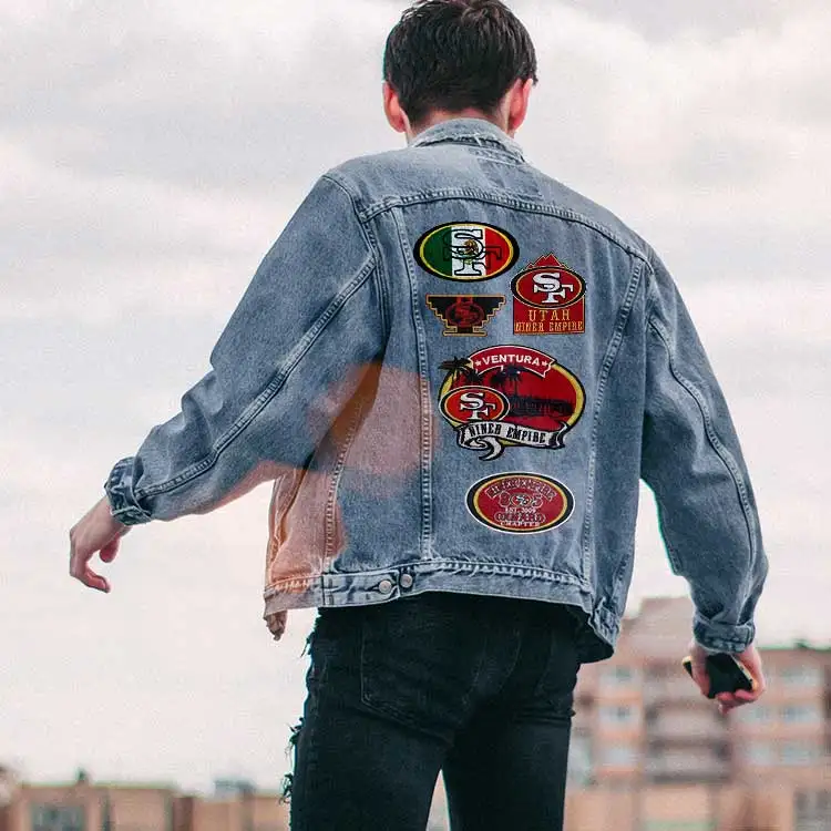 Custom Logo Embroidered Patches Designer Sew Iron On  Embroidery SF Patches