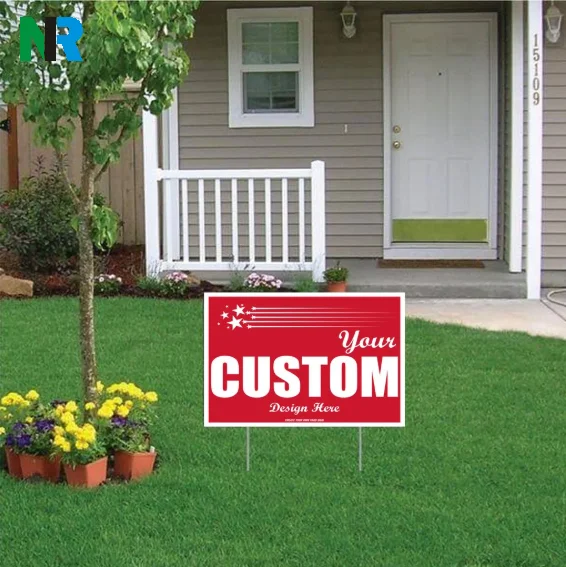 Wholesale Outdoor Waterproof yard signs 18x24 with h-stakes custom yard signs for Garden Decoration /Adervtising