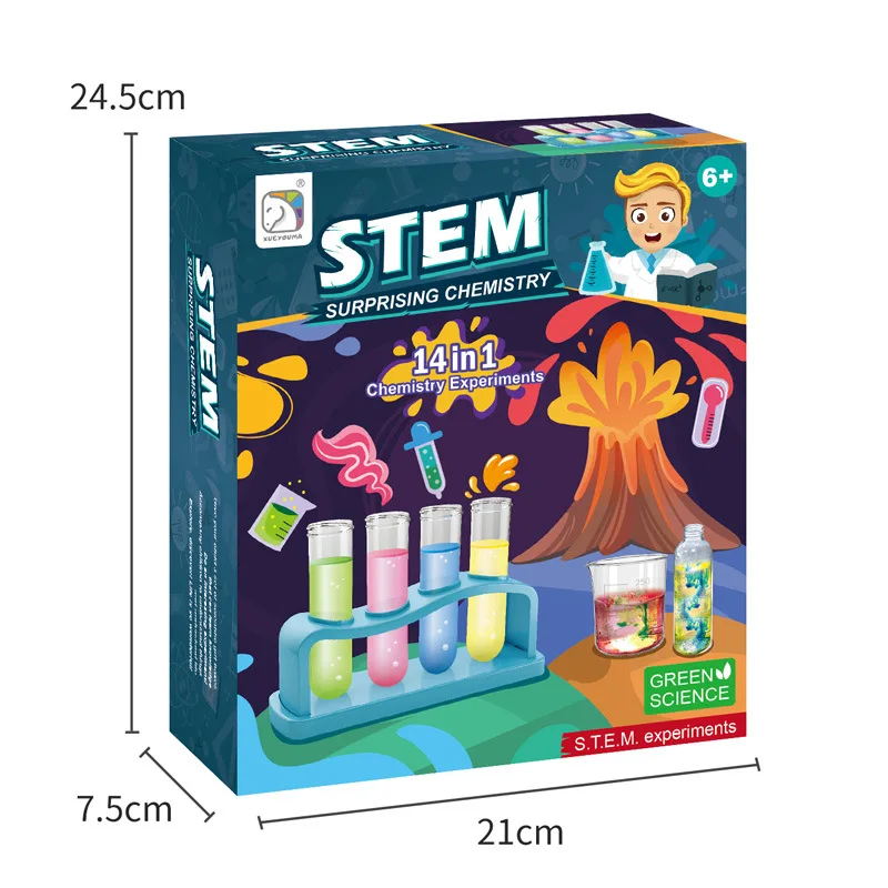 Chenghai Manufacturer 14 in 1 DIY Stem Educational Science Chemistry Lab Kits for Kids Educational Toys