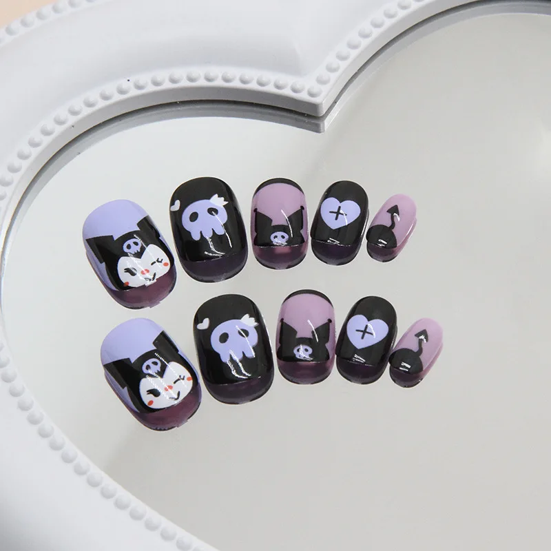 Manufacturer Lowest Price10pcs 3D handmade French Tip Nails wholesale elegant Coffin Artificial Fingernails Press on nails
