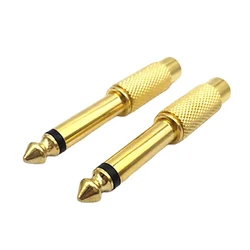 Hot 6.35mm Mono gold plated adapter 6.5 turn lotus female Mixer Audio Adapter 6.35 to RCA 6.5 to AV