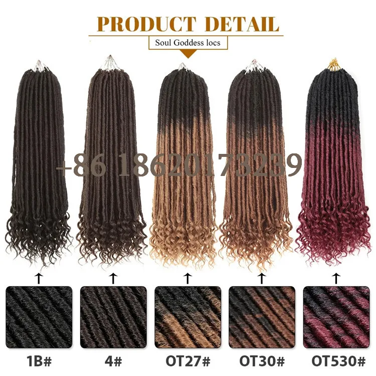 Goddess locs With Curly Ends Cheap Crochet Braids Natural Synthetic Hair Extension Soul Goddess Wholesale