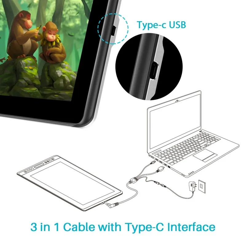 Huion Kamvas Pro16 Interactive Design New Arrival Work Kids Drawing Monitor