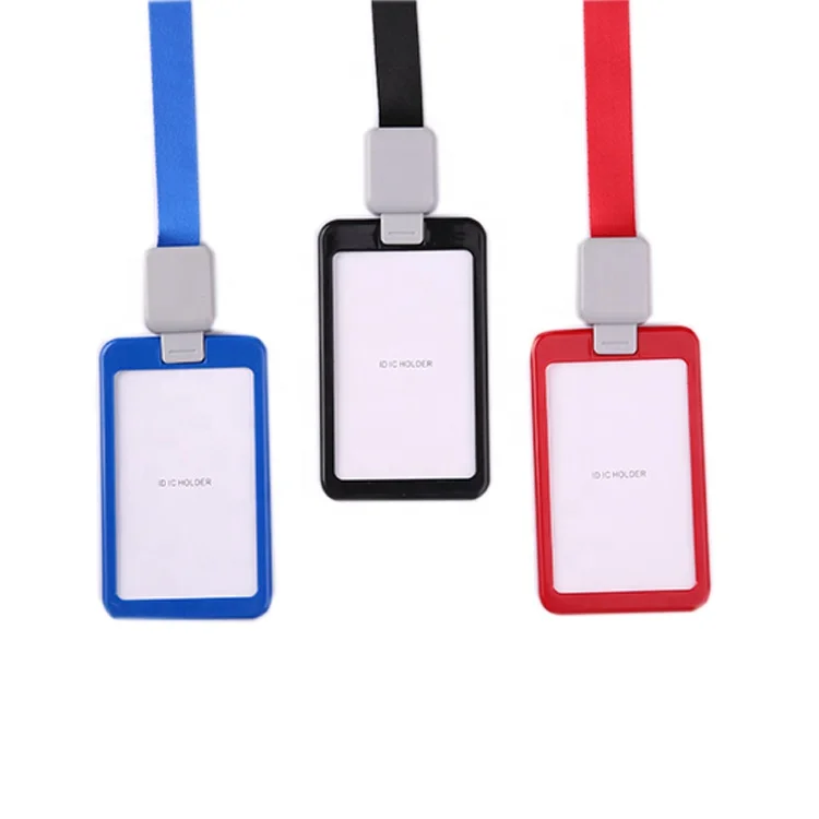 
Business Plastic Factory Supply Custom Design Waterproof PVC ID/Badge Holder For Office With Lanyard 