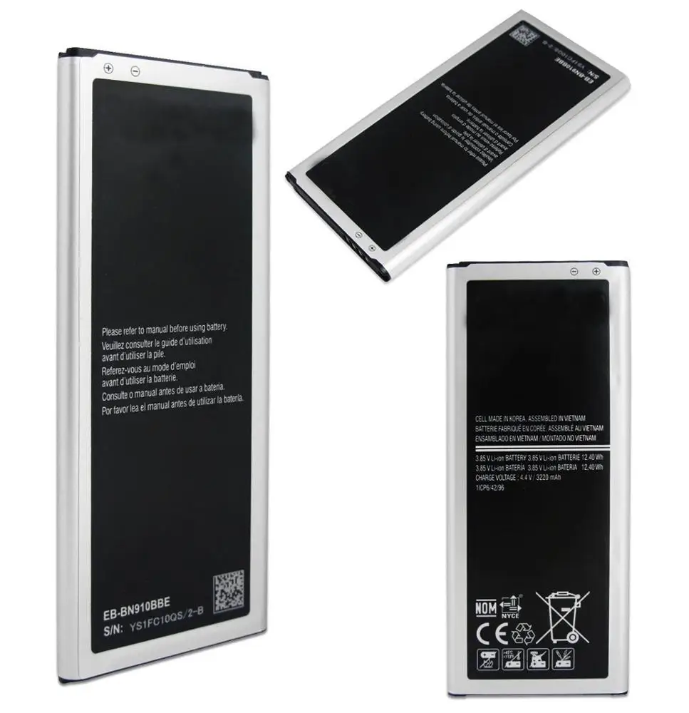 Высокое качество Note 4 батарея для мобильного телефона Samsung Galaxy SM-N910A SM-N910C EB-BN910BBE 3200 мА-ч