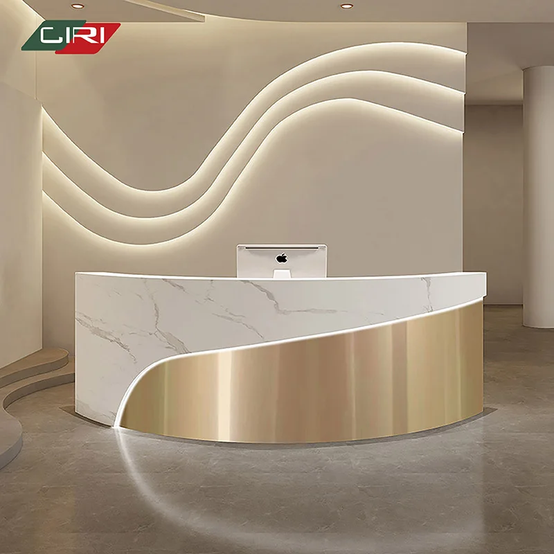 CIRI Custom modern reception desk beauty salon hairdressing furniture curved reception desk reception counter front desk