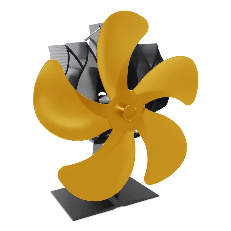 2022 New Aluminum Alloy Wood Burning Heat Powered Low Noise Stove Top Fan Fireplace Fan