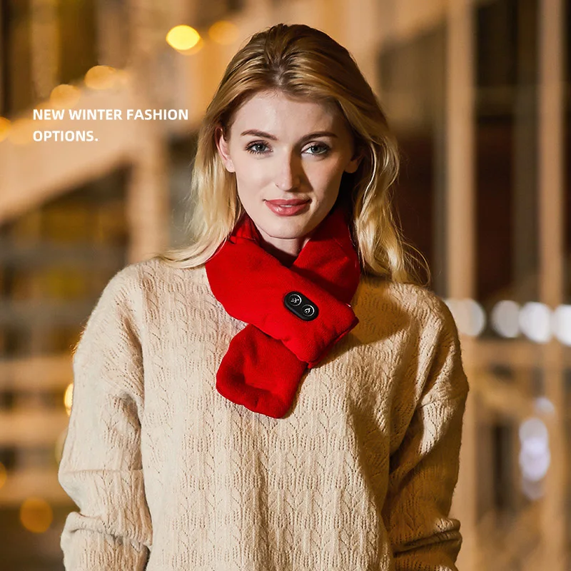 Hot Sale Neckerchief USB Battery Powered Heated Scarf Outdoor Heating Scarves For Christmas Gift