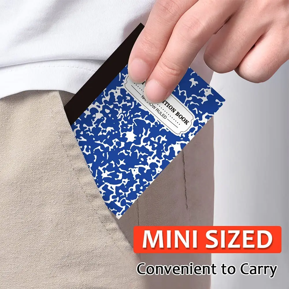 Composition Books Custom Mini Size 30 Pack 5 Colors Narrow Ruled Small Pocket Marble Cute Mini Composition Notebook