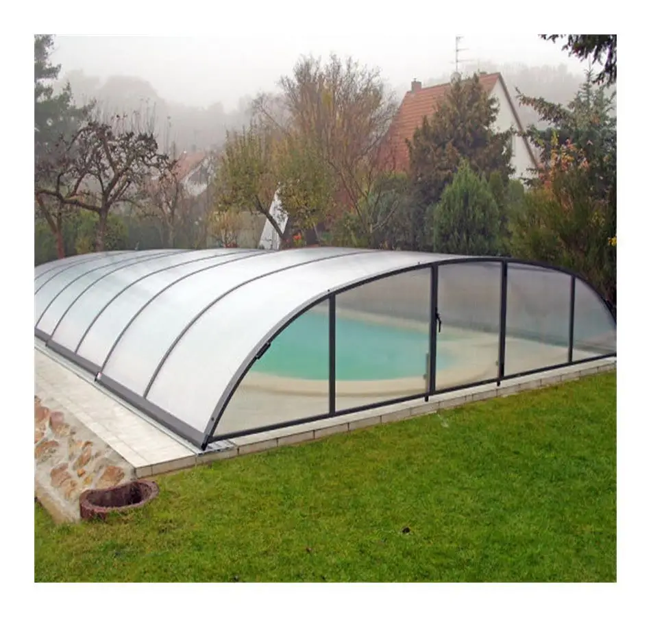 Factory Supplying Enclosure Pool Cost Retractable Swimming Pool Temporary  Glass Pool Enclosure
