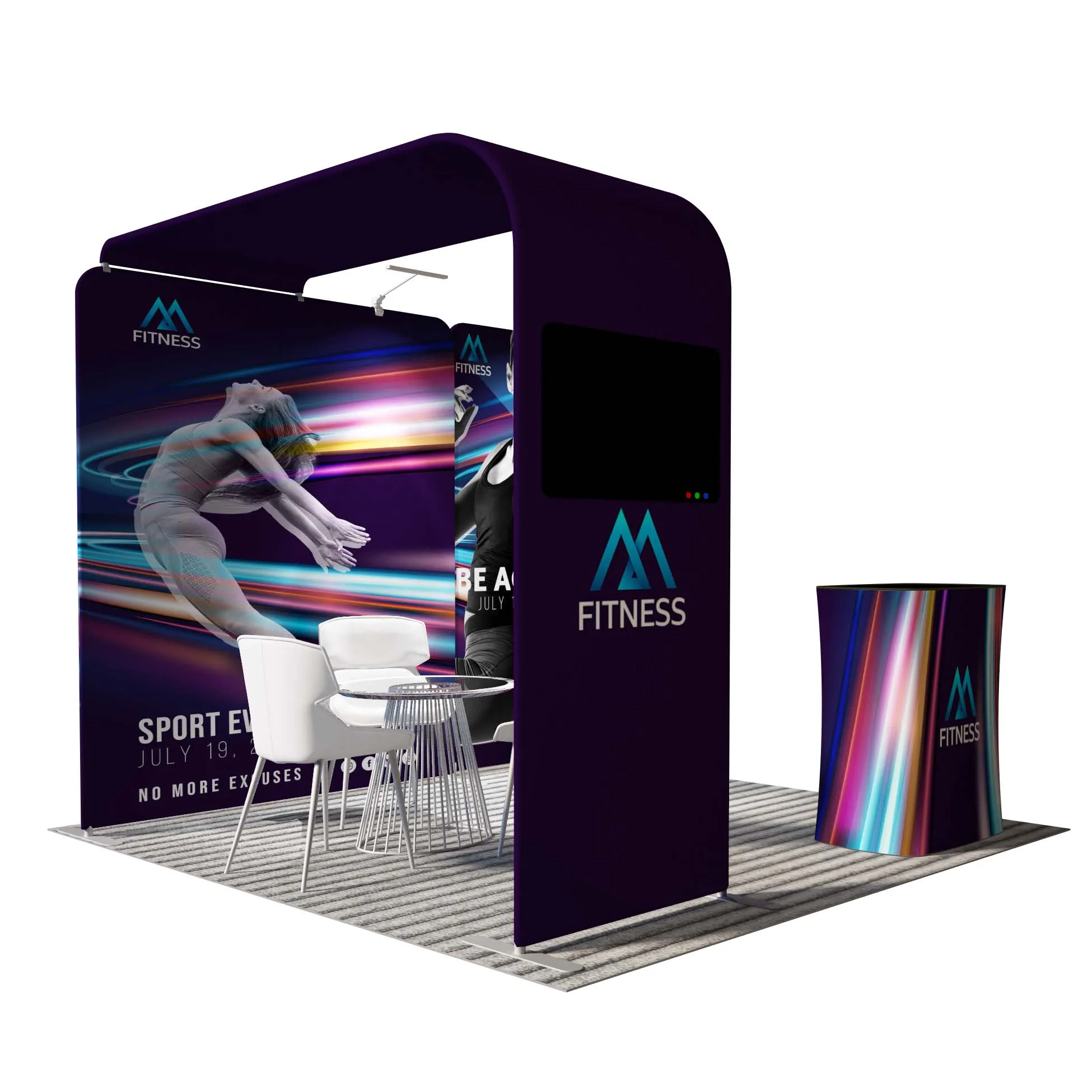Awesome Reusable Aluminum Frame Portable Tension Fabric Exhibition Booth Trade Show Exhibit Stand Backdrop For Expo Display