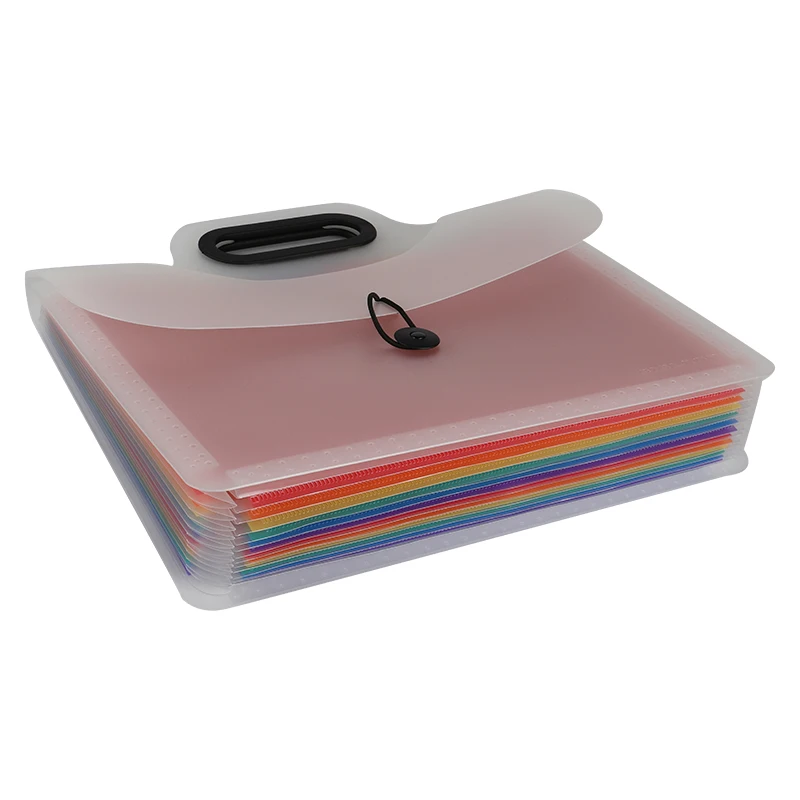 A4 size plastic extension organ folder 12 pockets with portable index storage Custom