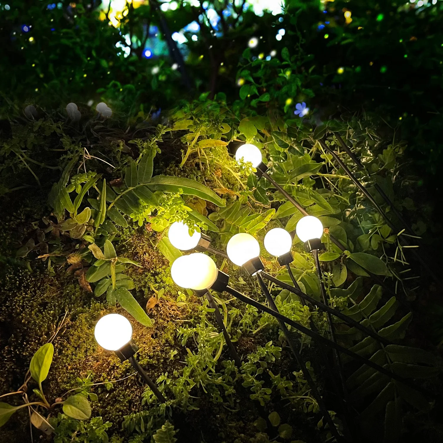 Lawn Light 8 Head LED Swing Firefly Floor Lamp CE 90 ABS Outdoor Garden Square Festival Decoration Hot Selling Solar Waterproof