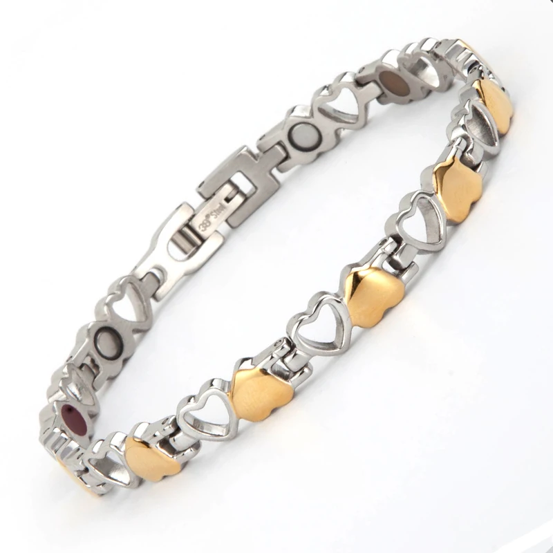 Special Blue color stainless steel pure energy magnetic 3000 Gauss bracelet for lady
