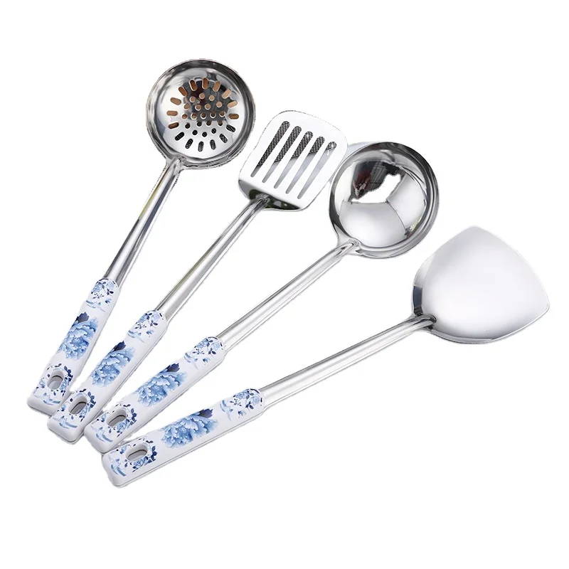 kitchen Accessories Stainless Steel Dinner Spoon Type 4pcs Set Classic Style Cooking cocina Tools