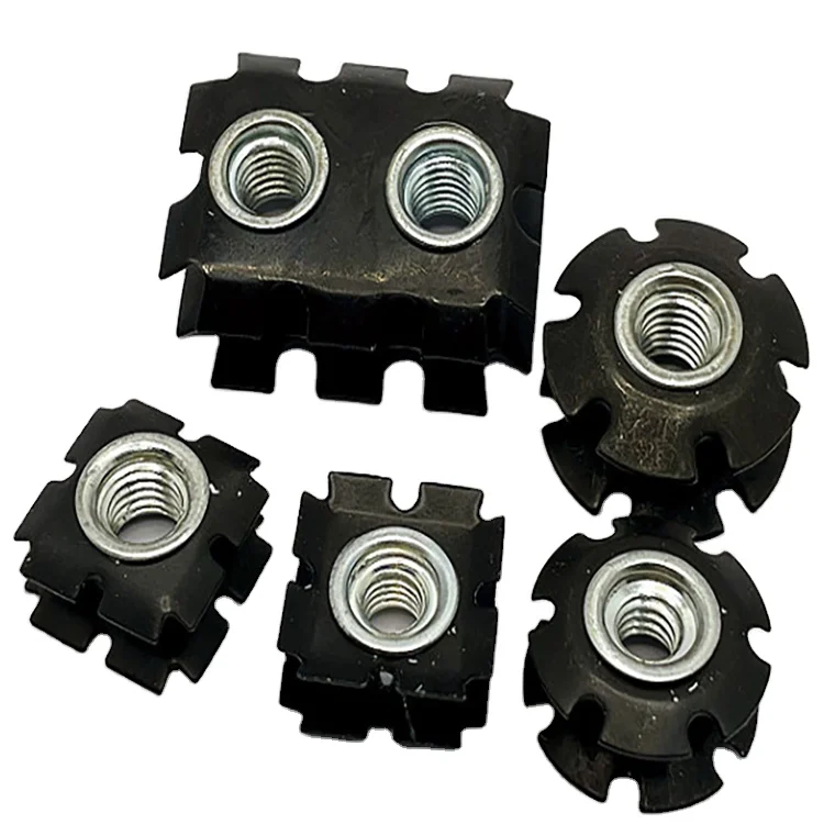 Manufacturer Manganese steel galvanized plum spring M6M8M10 clip nut inside the pipe with star nut insert sunflower clip nut