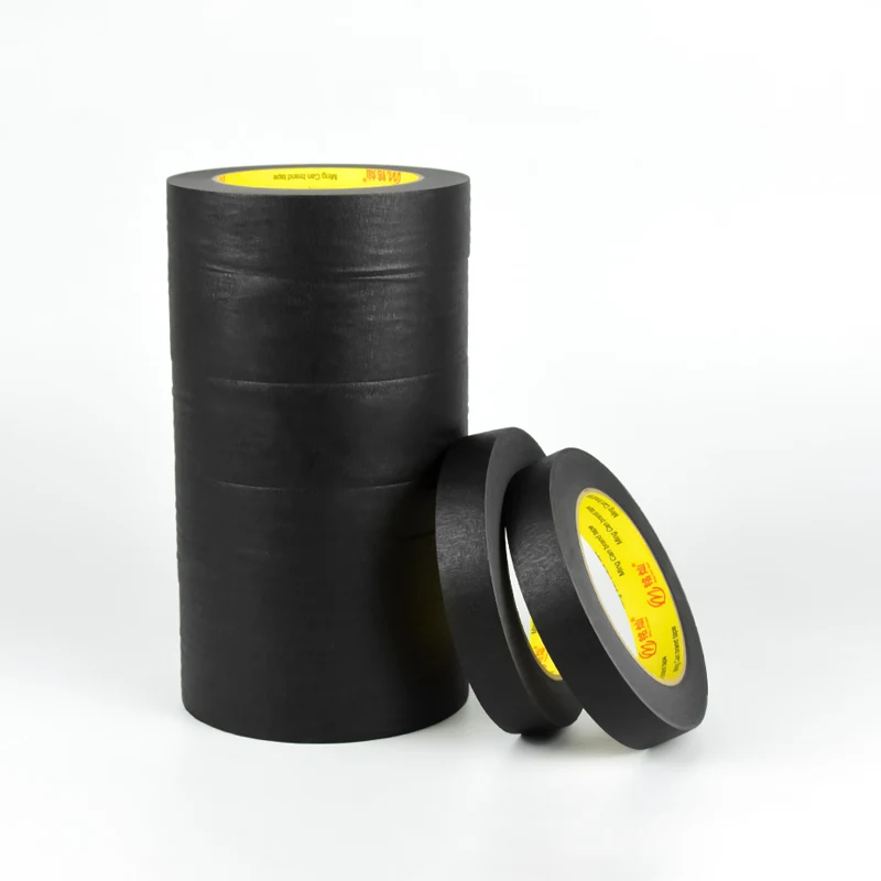 Crepe Paper Black Painter Tape for Automotive Home Office Crafts DIY Art