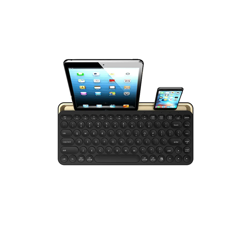 Multi-Device BT Keyboard,  with Stand Slot, Support 3 Devices for iPad Tablet Smartphone MacBook iOS Windows Android