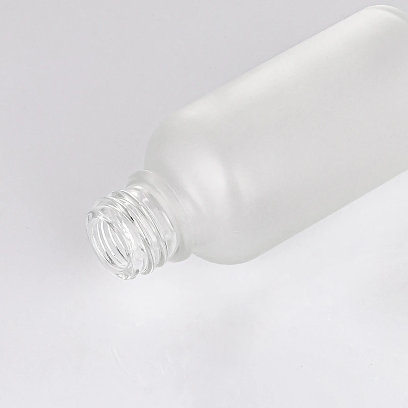Custom essential oil packaging 1oz 30ml serum high end cylinder transparent frosted white plastic dropper bottle