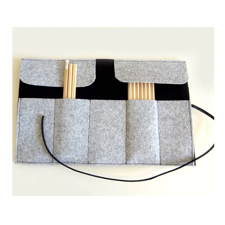Eco Friendly Biodegradable Felt Roll Up Pencil Bag Case