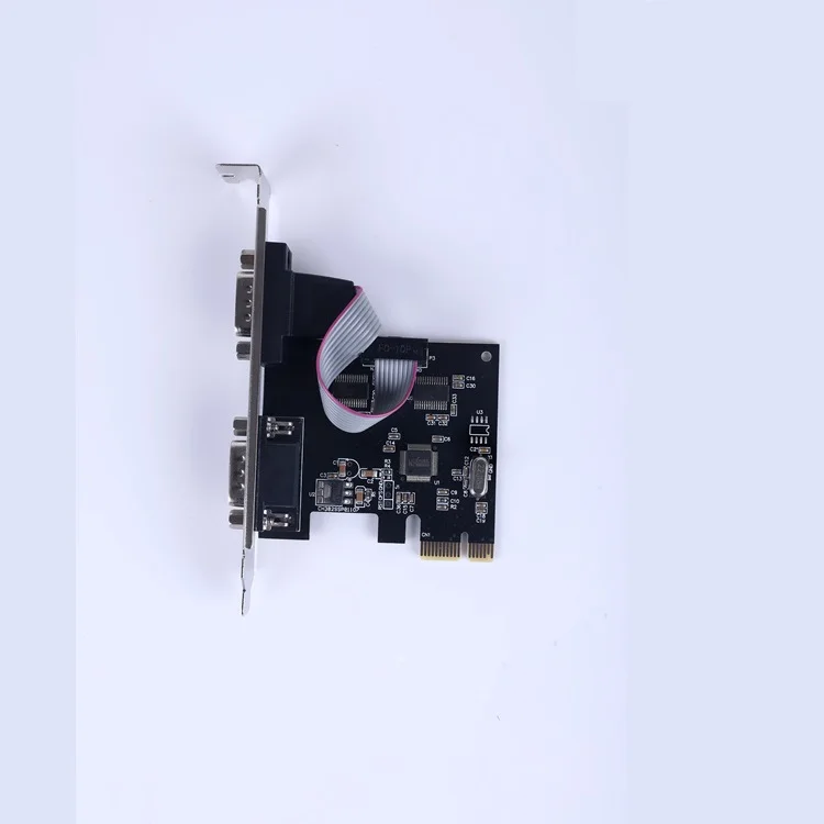 Двойная 9-контактная последовательная карта PCI-E с многопортовым портом RS232 DB9 адаптер PCI Express Serial-в наличии