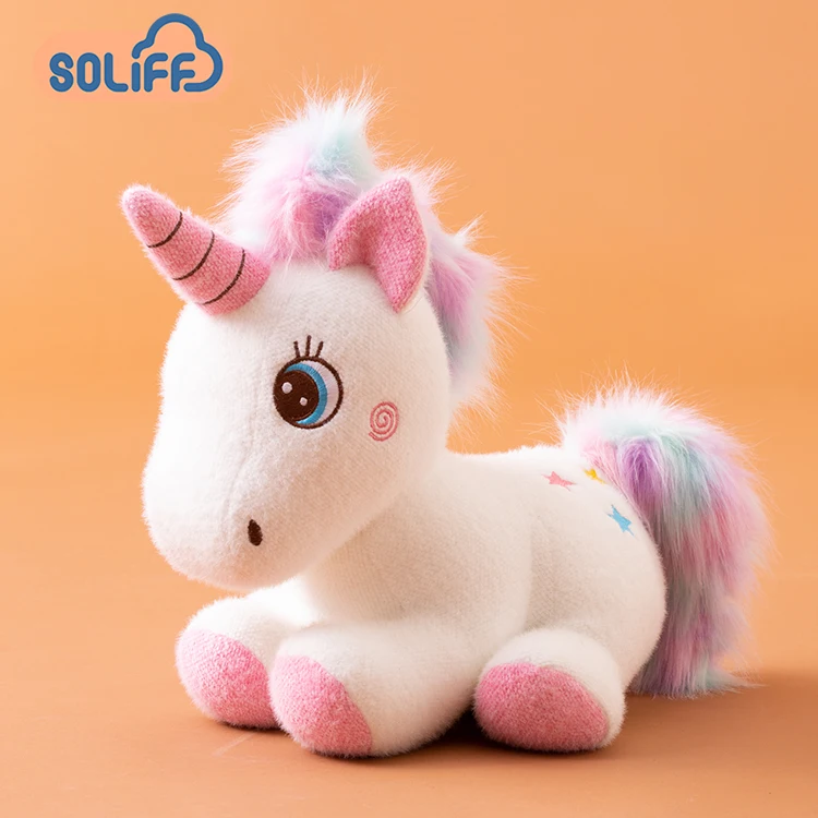animal pink unicorn soft  plush white unicorn stuffed toy