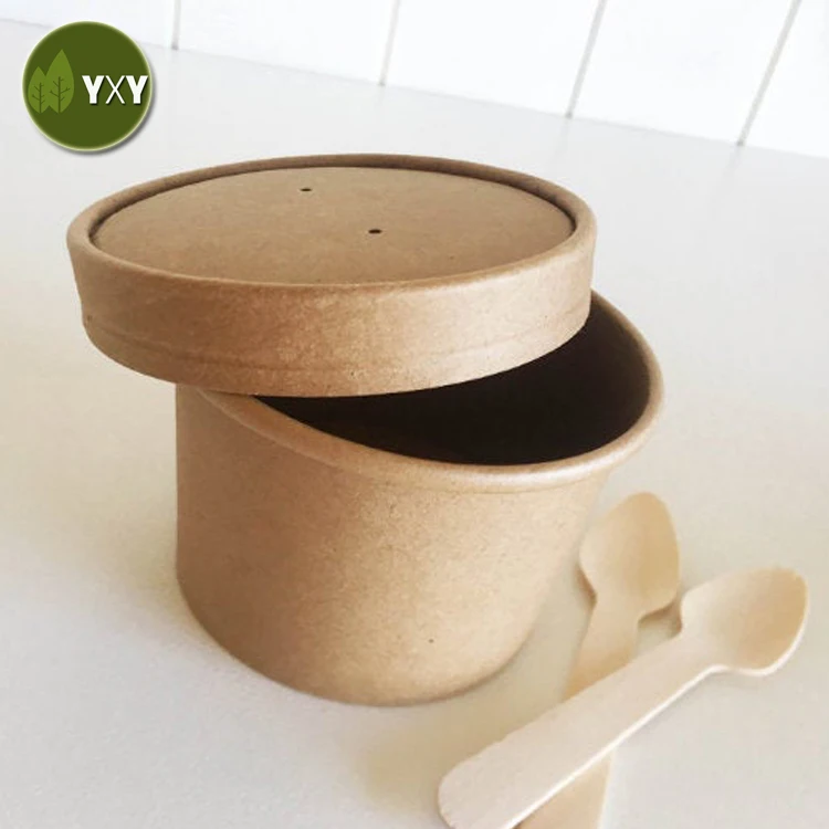 100% Food Grade Togo Containers Biodegradable With Paper Lids