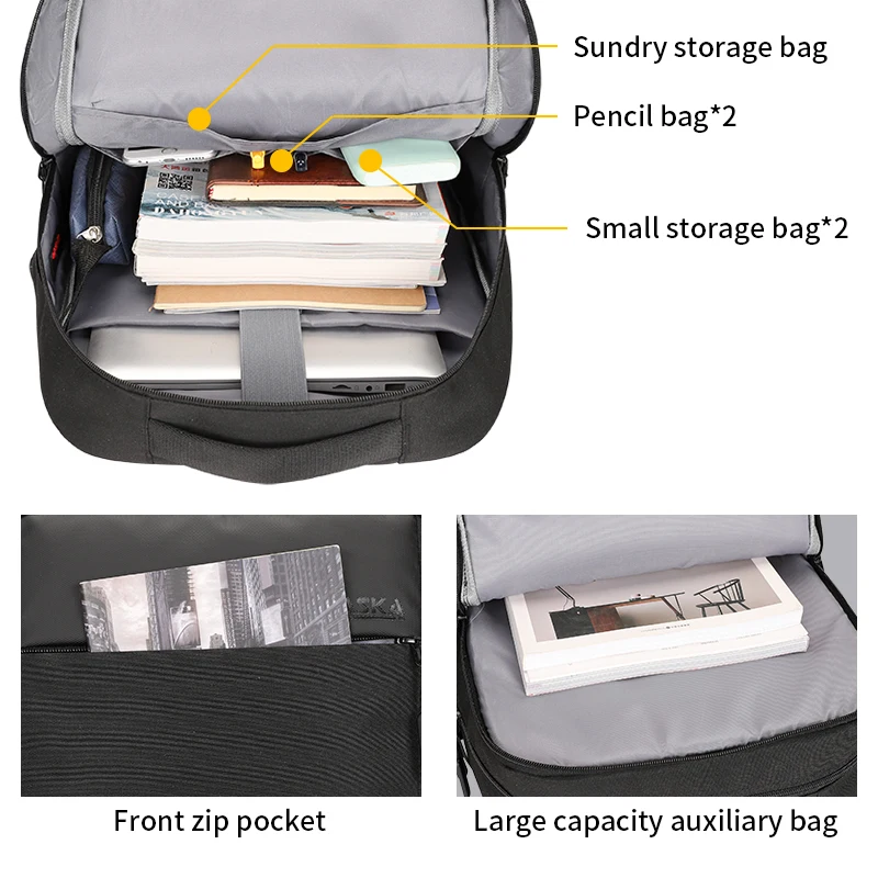 Hot stylish polyester laptop bags backpack mens  business waterproof school bags travel mochila usb laptop backpack