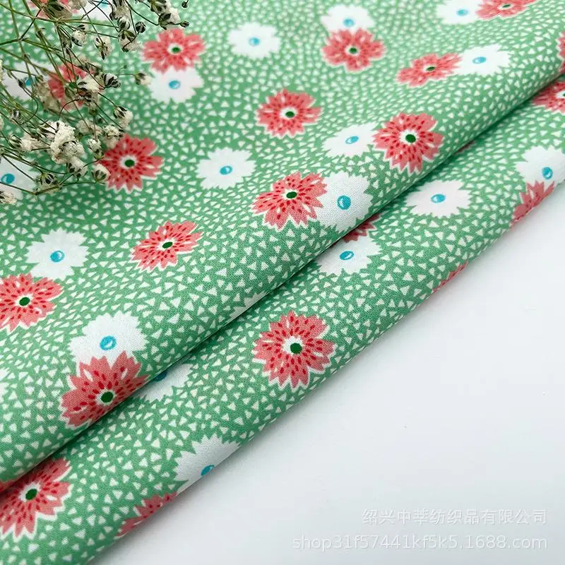 Printed Flower Organic Cotton Muslin Cloth Fabric Poplin, Ideal for Clothing Making