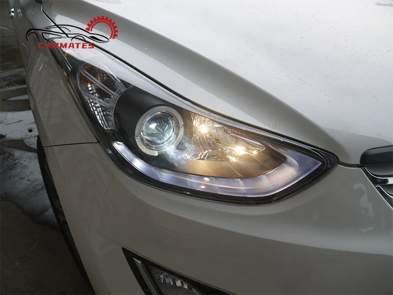CARMATES Hot Selling Headlight Assembly LED DRL Front Lamps Turn Signal Head Light For Hyundai Elantra Avante 2012 2013 -