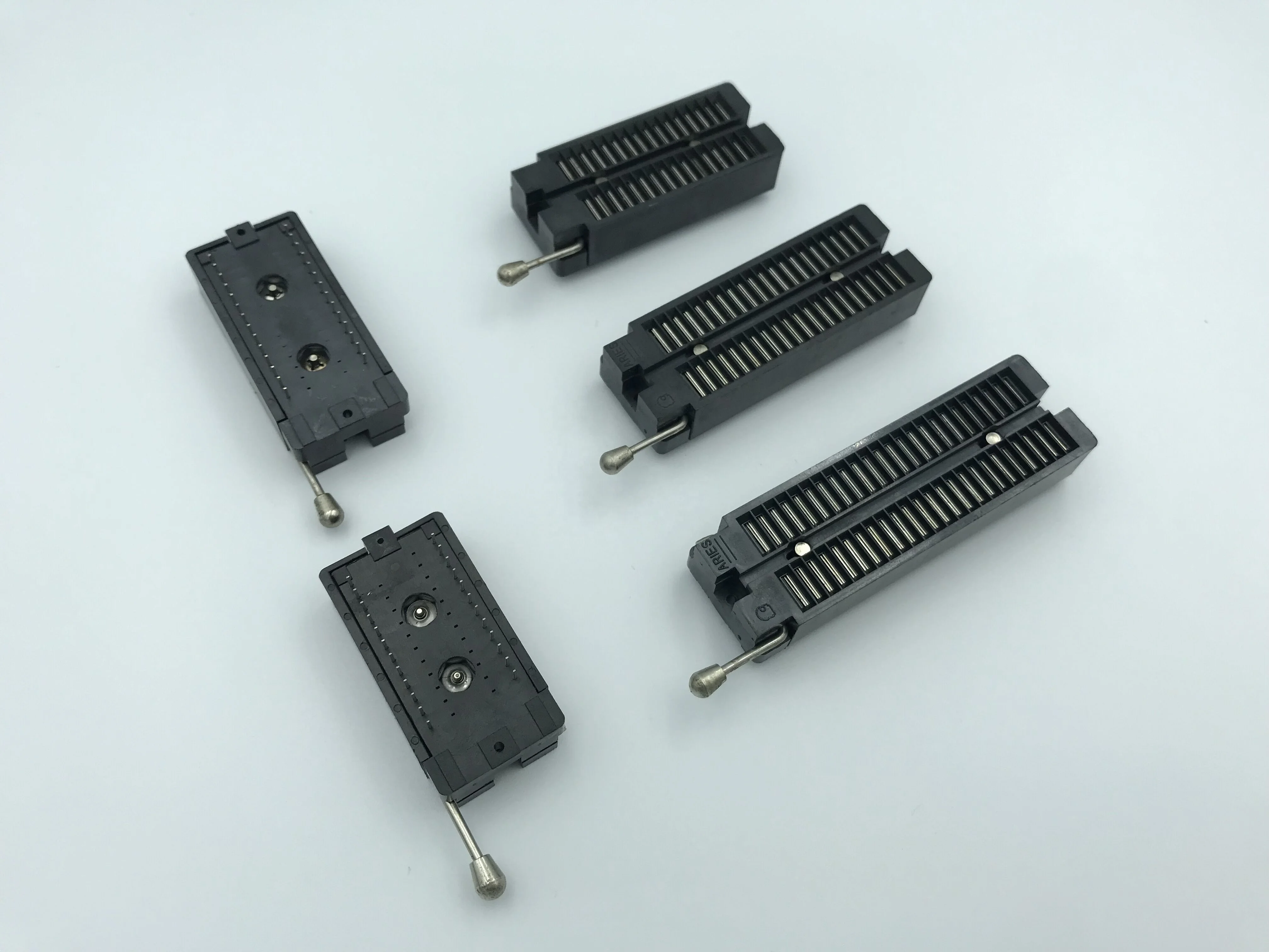  2 54 мм тестовая розетка ZIF IC с круглым штырем черного