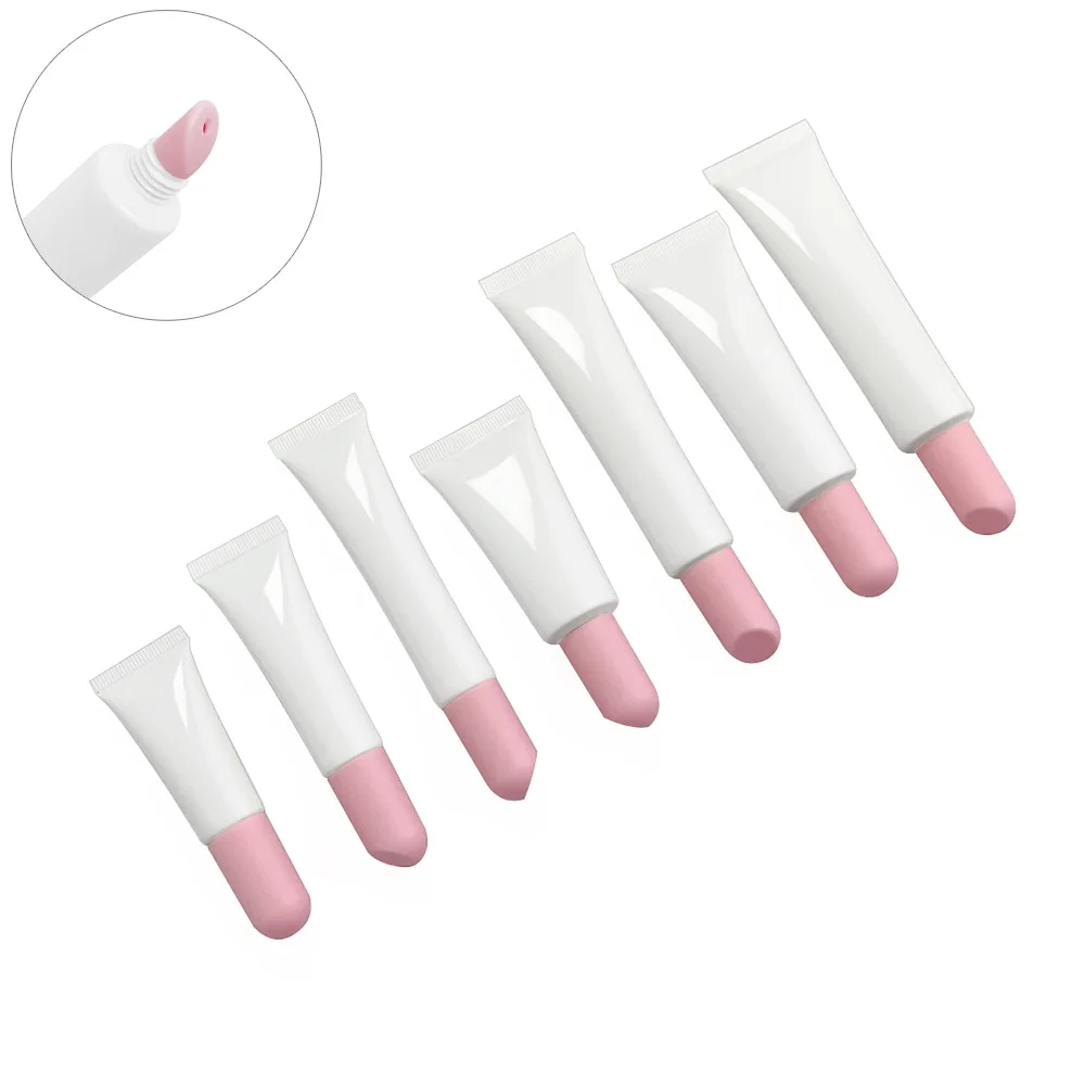 Lip Balm Lip Scrub Cream Gel Packaging Mini Squeeze Tube Lipgloss White Pink Plastic Tube Lip Gloss Tube