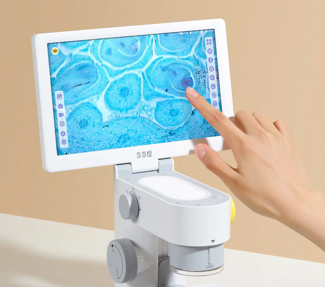 9 inch LCD Screen Touch USB Digital Camera Biological Microscope 1000X 1200X for Laboratory Industrial Soldering Repairing