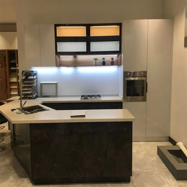 European Style Custom open elegant kitchen cabinet with the bar