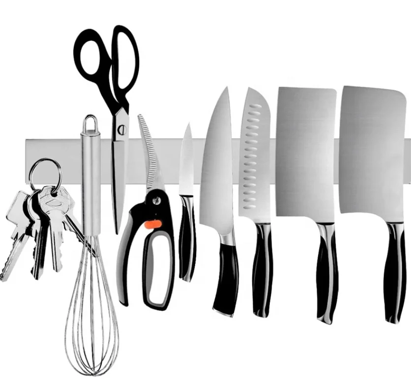 Hot Selling Kitchen Knives Accessories 12inch 16inch 20inch Stainless Steel Magnet Strip Rack Magnetic Knife Holder For Wall
