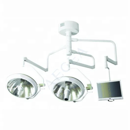 AG-LT017C Medical operating room two heads halogen shadowless bulbs hospital lamp supplier