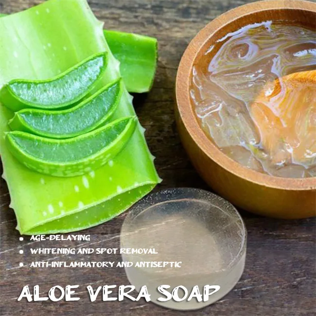 Wholesale Soap Aloe Vera Soap 100% Organic Solid Body Whitening Wash Handmade Bath Soap Bar