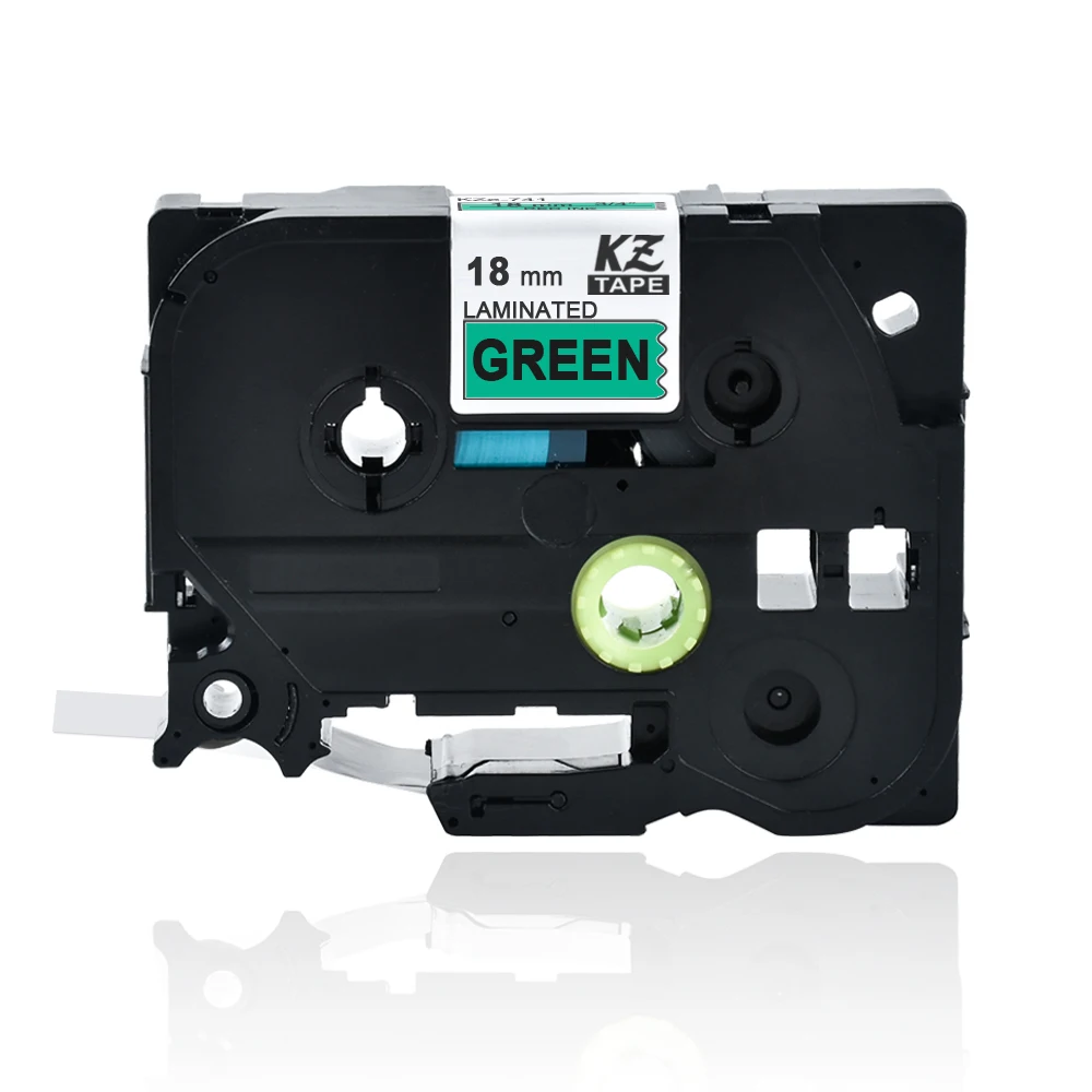 
 Черная на зеленой этикетке лента совместима с Brother TZ Tze 741 TZe741 18 мм P-Touch  