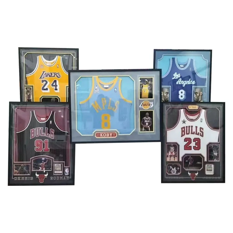Hot Sale Solid Wood High-end Jersey Display Wooden Photo Frame Custom Framed Jersey Display Case