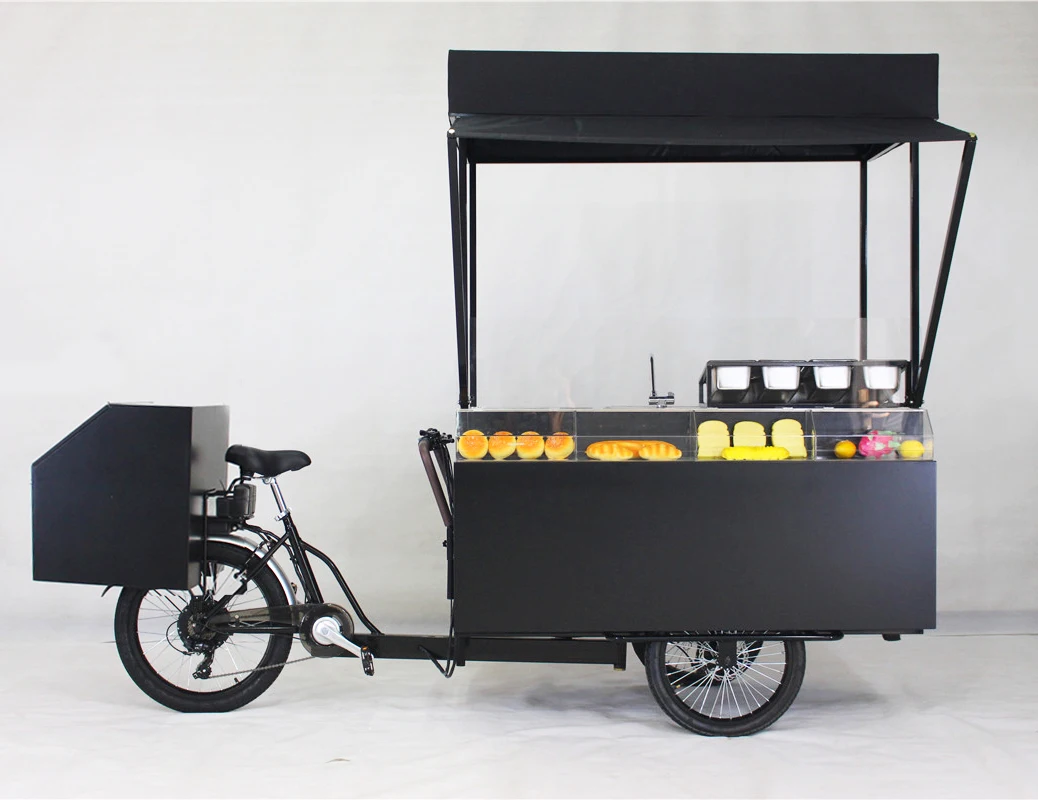 Electric bicycle vending cart trailer with fridge for sale