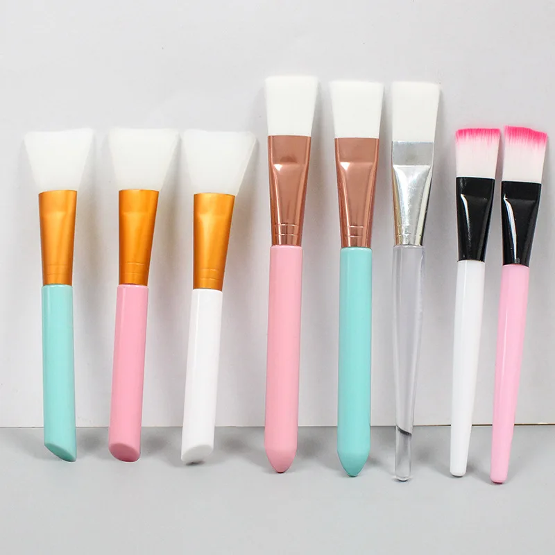 Custom Logo Flexible Nylon Hair Wooden Face Mask Brush Silicone Face Mask Brushes Facial Mask Applicators