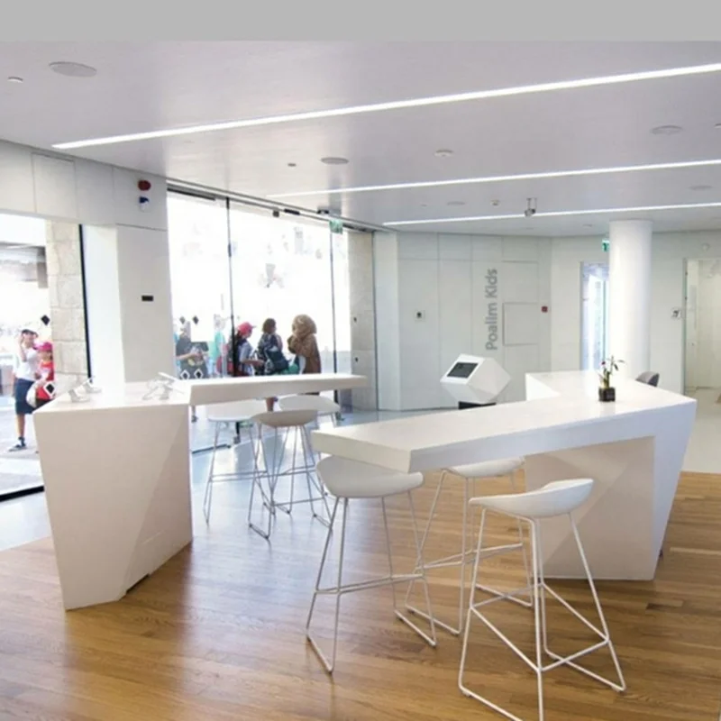 Custom size made by high quality manmade stone reception counter beauty salon/Information desk office furniture