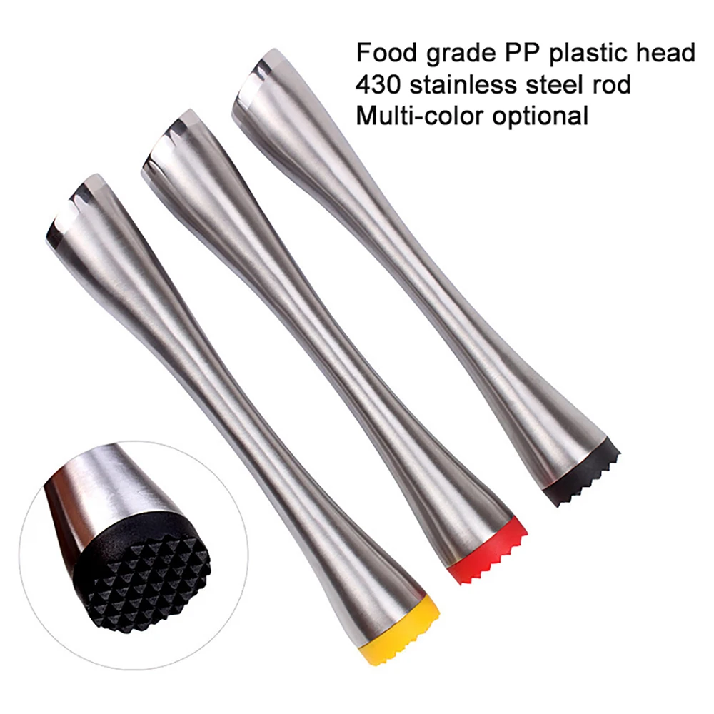 Amazon Hot Sale Lemon Masher Stir Cocktail Muddler Bartending Stirrers Stainless Steel Broken Popsicle