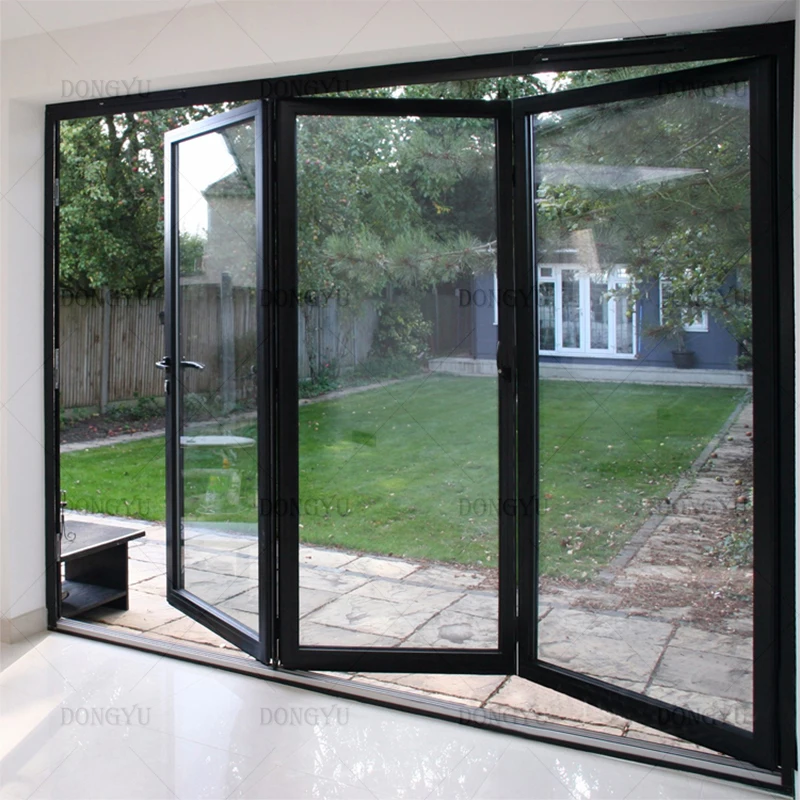 American hot-selling accordion door design courtyard double-fold door aluminum folding door