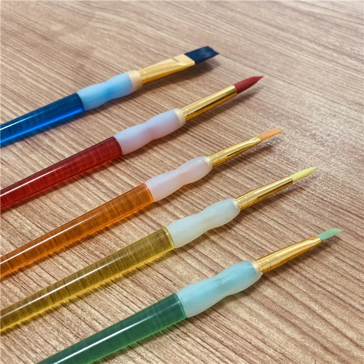 Нескользящая силиконовая ручка-держатель, цветная Радужная цветная Акварельная кисть, Детская кисть для масляной живописи